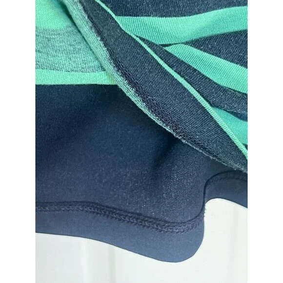 LOFT Striped T-Shirt Dress Size Small Navy Blue Green Horizontal Stripes - Picture 8 of 11